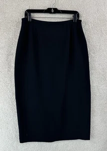 Laura Scott Petite schwarzer langer Damenrock Größe 12P Petite Professional Business - Bild 1 von 9