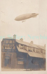 Chatham Mass MA - NAVAL BLIMP OVER VILLAGE - RPPC Postcard Navy Cape Cod - Imagen 1 de 2