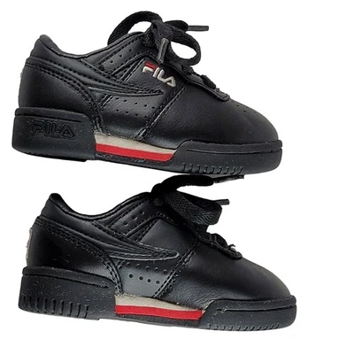 Обувь для ребенка ясельного возраста размер 5 FILA оригинальный фитнес низкий верхний кроссовок черный красный белый - Изображение 1 из 4