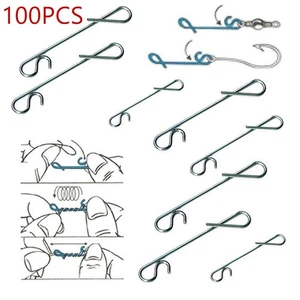 100pcs Fishing Swivel Snap Snap Swivels Clips Connector Fast Knotless New - Picture 1 of 21