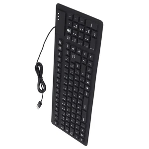 Keyboard 108 Key Spanish USB Wired Portable Foldable Quiet Waterproof Dustproof - Picture 1 of 22