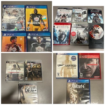 Madden NFL PS4 PS3 Fall Out Walking Dead Uncharted Assassins Creed Spiel Lot Test - Bild 1 von 4