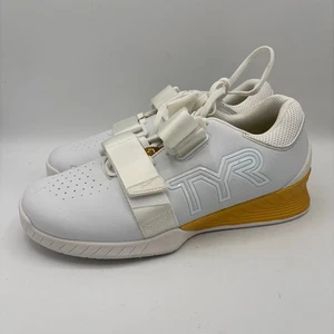 TYR L-1 Lifter Schuhe Herren Größe 8 weiß gold Gewichtheben Fitnessstudio einmal getragen - Bild 1 von 10