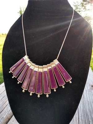 Collar de moda Cleopatra púrpura y dorado para mujer 17"-20" ajustable Foto 1 de 4