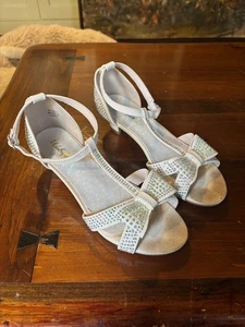Sandalen Mädchen Größe 5 Prinzessin Wal-fou Silber Strass und Glitzer mit Tasche - Bild 1 von 6
