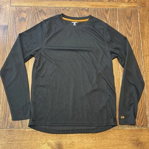 Camisa Omni de Lana Para Hombres Grande Manga Larga Peso Medio Mezcla de Lana Capa Base Negra - Imagen 1 de 5