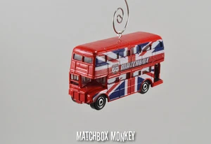 AEC Routemaster London Double Decker Bus British Flag Christmas Ornament 1/64 - Picture 1 of 8