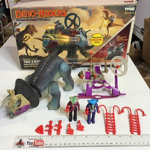 TYCO DINO RIDERS TRICERATOPS HAMMERHEAD SIDEWINDER EVIL WARRIORS #9140 WORKS BOX Cover