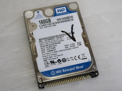 Western Digital Scorpio Blue WD1600BEVE, 160GB, LAPTOP HDD IDE, NO BAD SECTORS - Image 1 of 2
