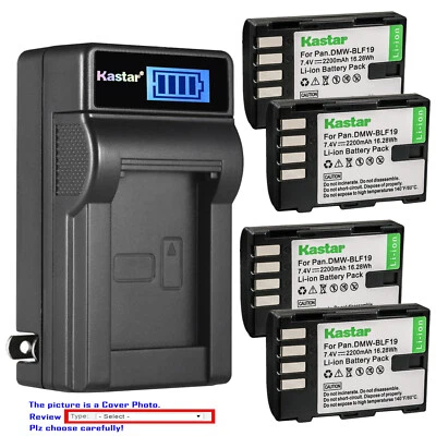 Cargador de pared LCD de batería Kastar para Panasonic DMW-BLF19 BLF19E y Lumix DC-G9 Foto 1 de 4