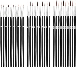 30Pcs Detail Paint Brushes, Fine Tip Paint Brush with 3 Sizes #0#00#000 Mini - Picture 1 of 18