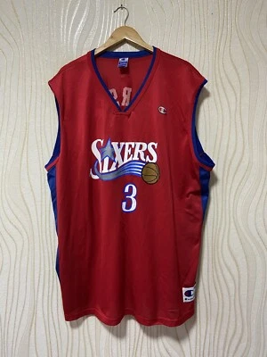 CAMISETA DE BALONCESTO DE LOS FILADELFIA 76ERS CAMPEÓN talla HOMBRE 52 ROJA ALLEN IVERSON  Foto 1 de 4