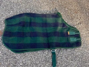 DRESS Sheet 48" Wool GREEN and Blue Plaid VGC Pony Macintosh Miller's - Picture 1 of 3