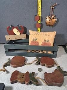 Apple Lot Key Holder, Pillow, Wood Grate, & Hanging Apples Fall Decor #3175LB3 - Picture 1 of 9