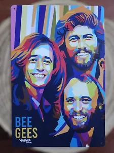 🍀 Blechschild Metallschild Musik Bee Gees Tin Sign - Imagen 1 de 2