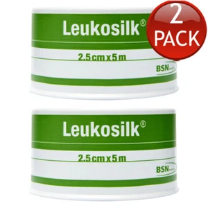2 x Leukosilk Tape Wound Dressing Fixation Adhesive Plaster First Aid 2.5Cm x 5M - Picture 1 of 4