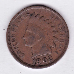 1902 INDIAN HEAD CENT in GOOD + condition :~ PLEASE SEE THE SCAN    stk I104 - Picture 1 of 4