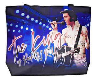 Elvis Presley Beuteltasche 17,8" x 14" Reißverschluss oben - Design auf beiden Seiten neu mit Etikett - Bild 1 von 2