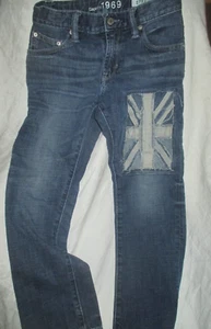 GAP KIDS BOYS STRAIGHT LEG 1969 JEANS BRITISH FLAG SIZE 8 - Picture 1 of 3