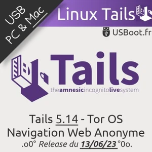 CLÉ USB LINUX TAILS 5.14 - 13/06/23 TOR OS NAVIGATION WEB ANONYME BOOTABLE DRIVE - Photo 1/7