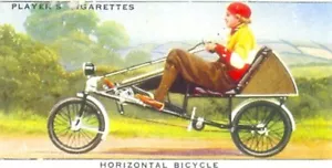 1939 John Player & Sons Cigarette Cards History of Cycling#36 Horizontal Bicycle - Picture 1 of 1