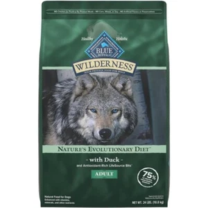 Blue Buffalo Wilderness High Protein Natural Adult Dry Dog Food, Duck 24 lb bag - Picture 1 of 7