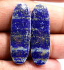 Natural Lapis Lazuli Cabochon 8.67 Gram 1 Pair Unset Earrings Size 34X11 MM.