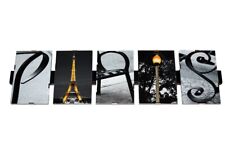 PARIS Framed Photograph Word Letter Art Alphabet Eiffel Tower France Home Decor