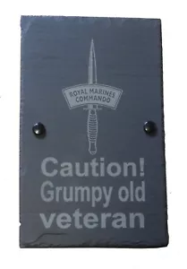 Royal Marines Commando Grumpy Old Veteran slate wall plaque / door sign - Picture 1 of 1