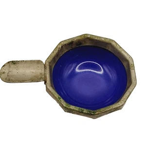 Farberware Nickle Silver Cobalt Blue Interior Personal Vintage Ashtray w Patina - Picture 1 of 14