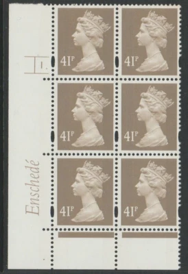 GB Machin COMO NUEVO Enschede 41p bloque de cilindros 1 punto RE2 amarillo flúor MNH Foto 1 de 2