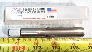 New REGAL PG9 M15.2 x 1.41mm Right Hand HSS 4 Straight Flute Bottoming Cut Tap - Imagen 1 de 4