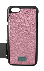 DOLCE & GABBANA Phone Case Cover Pink Glossy Leather DG Logo iPhone 6 RRP $200 - Picture 1 of 5