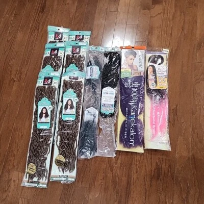 6 Bobbi Boss Nu Locs 24" 2X Color 27, 2 Extensiones Brasileñas de Rizo de Agua 22" mADC Foto 1 de 4