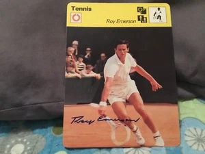 ROY EMERSON SIGNED SPORTSCASTER CARD, 2x WIMBLEDON & US OPEN CHAMPION - Picture 1 of 3