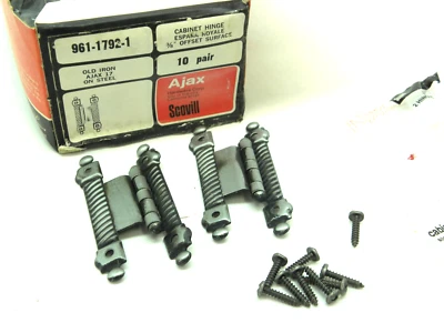 4 pares (8 bisagras) Ajax #961 bisagra de puerta de gabinete hierro antiguo superficie desplazada de 3/8" Foto 1 de 4