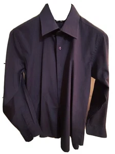 Camicia Uomo Slim Fit T. L (41-42) Viola Scuro Usato Come Nuovo - Foto 1 di 4