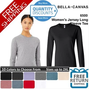 🔥 BELLA + CANVAS Women’s Jersey Long Sleeve Tee Shirt Top Up To 2XL 6500 - Picture 1 of 46