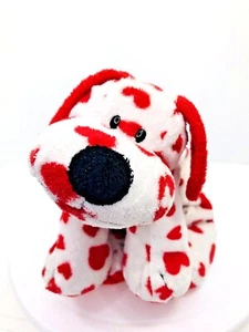 TY TyLux White Red Hearts Sweetly Puppy Dog 8" Beanie Plush Pluffies 2006  - Picture 1 of 5