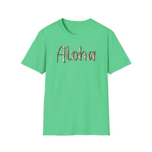 Aloha Hawaiian T-Shirt, Soft Tee, Color Options, Unisex Shirt for Summer Beach - Picture 1 of 76