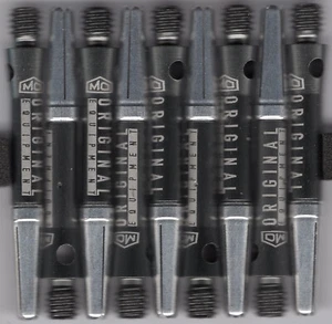 SHORT Gunmetal/Silver Aluminum DW TOP SPIN Dart Shafts: 1 set of 3 - Picture 1 of 4