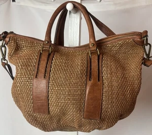 Bolso de Hombro Hobo de Cuero TANO Marrón Metálico Bandolera Superior Cremallera - Imagen 1 de 12