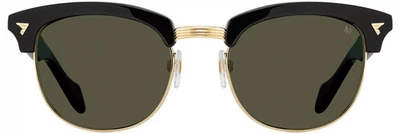 NUEVO Gafas de sol American Optical SIRMONT marco negro dorado lentes verdes polarizadas Foto 1 de 4