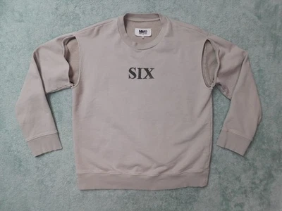 Moletom Feminino Maison Margiela MM6 Ombro Recortado P Masculino XS Bege/Cinza SEIS - Imagem 1 de 4