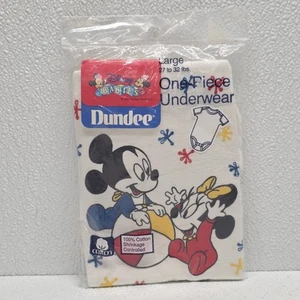 Vintage Dundee Disney Babies Large One Piece Underwear Bodysuit Mickey & Minnie - Picture 1 of 14