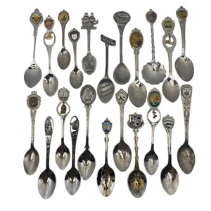 Vtg Souvenir Spoon Lot 22 State Landmark Travel USA Silverplate Collectible - Picture 1 of 14