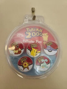 Pokémon 2000 Vintage Collector Pin Badge Set Pikachu Eevee Grimer Staru Seel - Picture 1 of 5