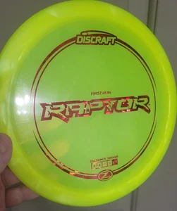 Discraft First Run Z Raptor YELLOW Pearly & Red Shatter Stamp 172g NEW Disc Golf - Picture 1 of 5