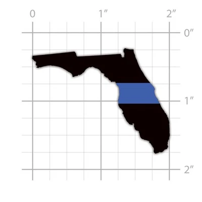 Florida State Shaped The Thin Blue Line V2 Sticker for water bottle phone Foto 1 de 4