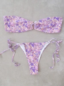 NUEVO HOUSE of CB London Conjunto de Bikini Floral Violeta Top Medea L/Fondos Santorini M - Imagen 1 de 6